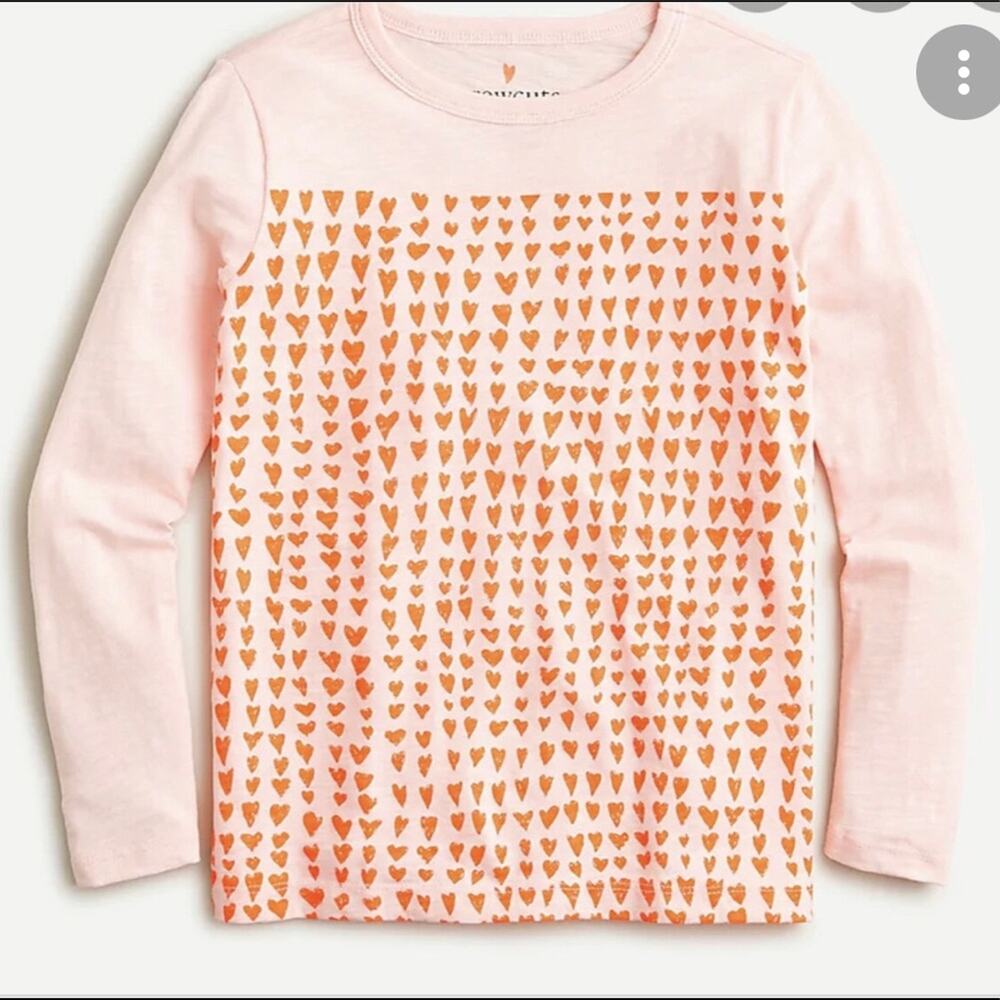 Crewcuts girls tiny hearts long sleeve T- shirt top size 12-14